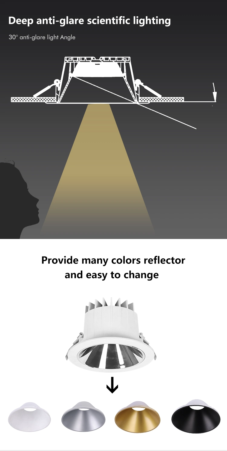 Recessed Anti Glare Waterproof Bathroom Downlight IP65 LED Down Lights