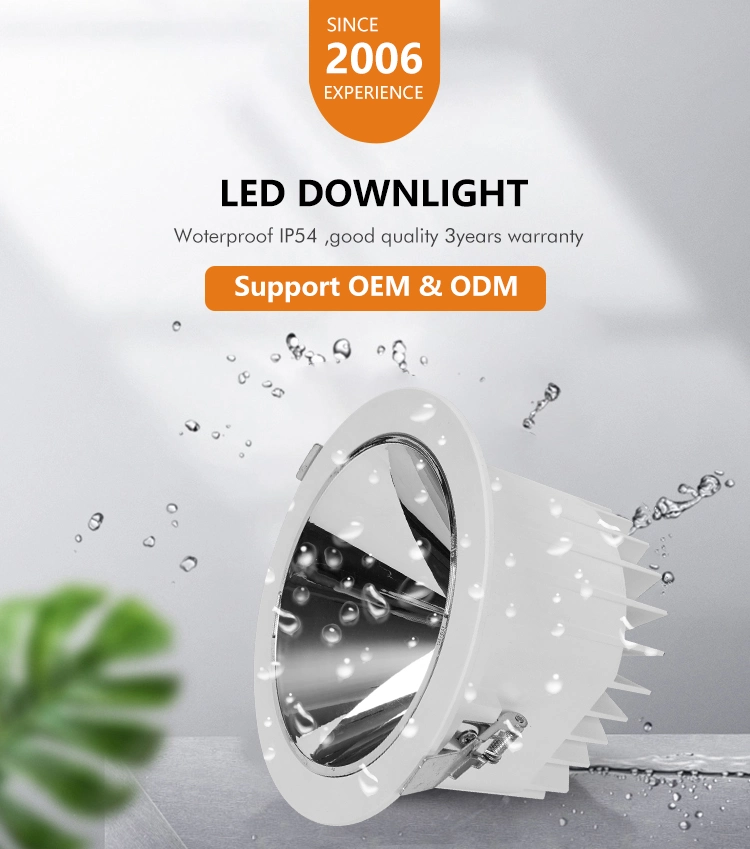 Recessed Anti Glare Waterproof Bathroom Downlight IP65 LED Down Lights