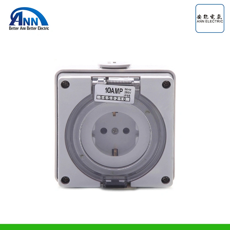 56s0210 56s0216 10A 16A IP66 Waterproof Square Type Single Phase Industrial Electrical Socket