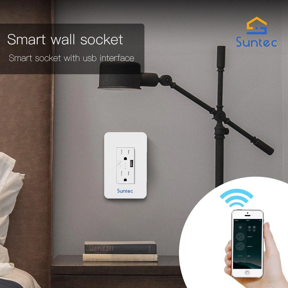 Smart Home Smart Wall Socket 3pin Amazon Alexa and Google Assistant 2USB