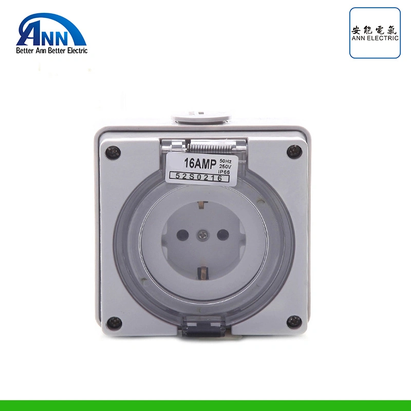 56s0210 56s0216 10A 16A IP66 Waterproof Square Type Single Phase Industrial Electrical Socket