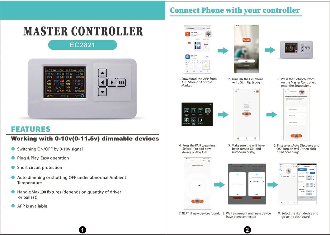 Smart LED Grow Light Controller Master Lighting Controller 0-10V Dimming Grow Light Control