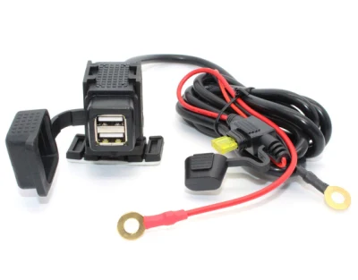 Motorcycle USB Charger Kit 4.2A Dual USB Port Socket for iPhone Smartphone Tablet GPS