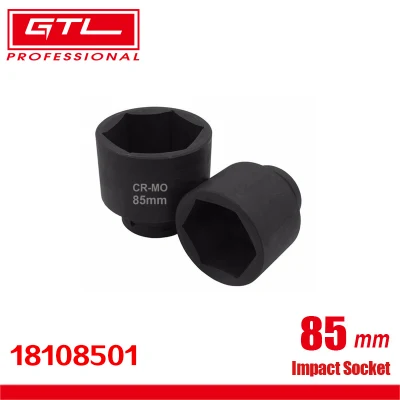 CRV Material Auto Repair Tools Square Drive 6-Point Nut 85mm Impact Socket (18108501)