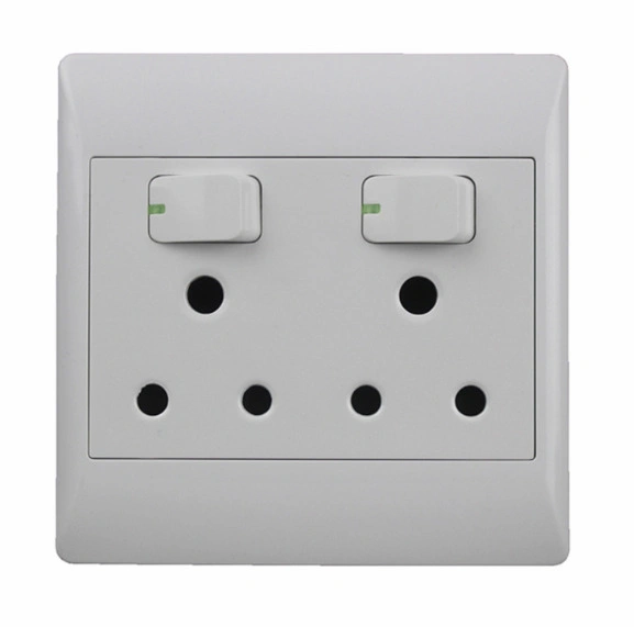 Two-Way Double 16A Wall Round Hole Socket Switch (126&times; 126mm)