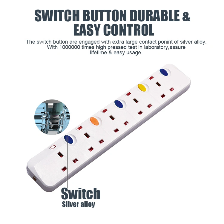 Multi Outlet Surge Protected Extension Socket with Individual Switch