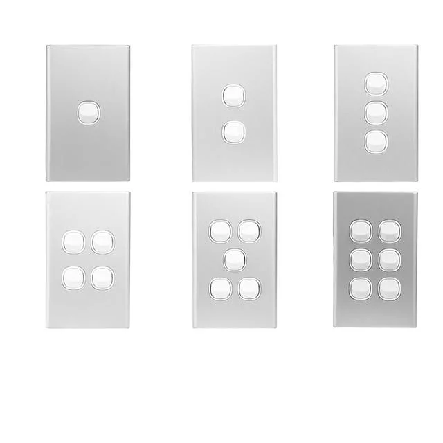 High Quality Grey Five Gang Vertical Wall Switch