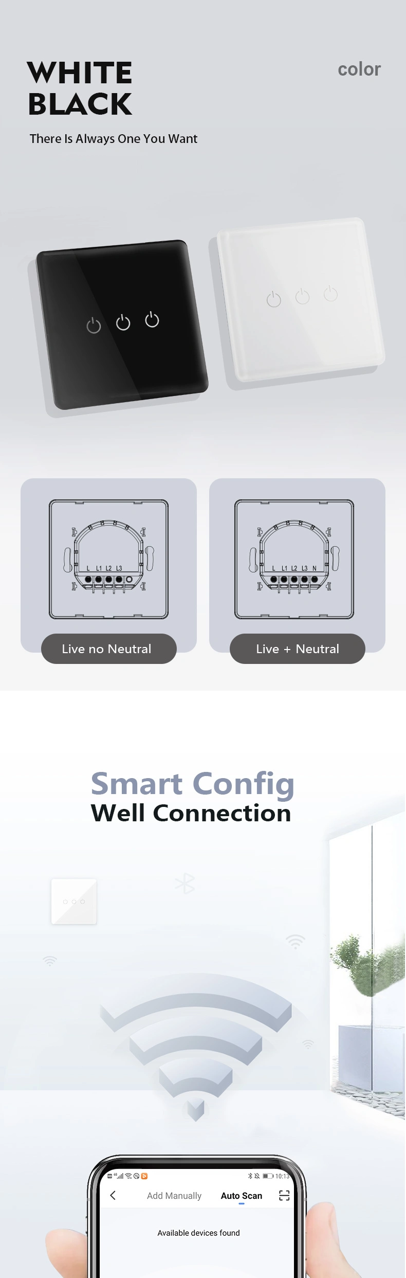 EU/UK Standard Round Shape Glass Tuya Smart Life App Remote Control Intelligent Touch Wall Switch