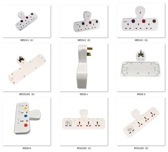 3 Way Outlet T-Type Plug Extension Socket 2 USB Port
