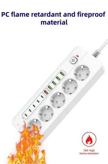 Power Socket with Pd USB Sugre Protector with Type-C Fast Charging Power Extension 1-99 Hours Timing Control for Smart Phone Fully Compatible