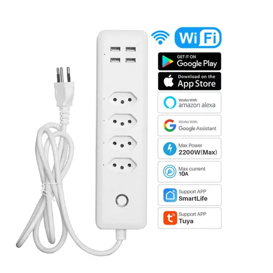 Power Strip Socket 2 USB and 5 Socket Universal Brazil Standard Extension Socket