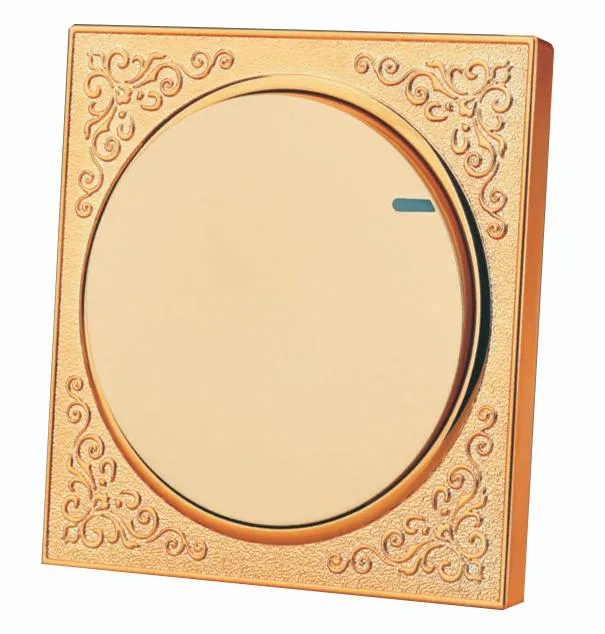 86 Iraq Vietnam Round Golden Vintage Luxury Electrical Lighting Switch and Socket