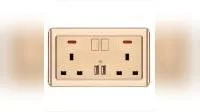 Two-Way Double 16A Wall Round Hole Socket Switch (126× 126mm)
