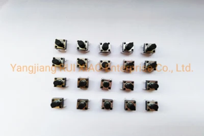 Touch Switch Button Micro Switch Button 4 Feet Straight Plug Vertical Square Black Small Switch Induction Cooker 6*6*9mm